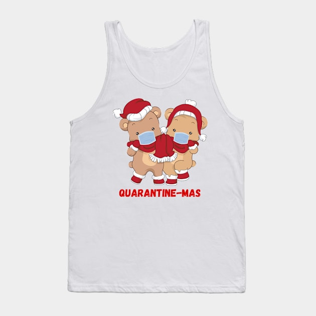 Quarantine-Mas Christmas Bears Christmas Quarantine Cute Bears Wearing Masks Funny Christmas Gift Bear Couple Christmas Couple Tank Top by nathalieaynie